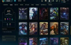 Unranked com 55 Champs e 40 Skins ( TOP / JG )