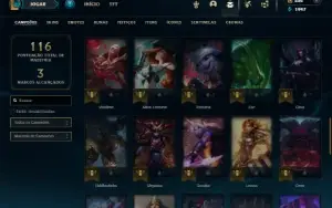 Unranked com 55 Champs e 40 Skins ( TOP / JG )
