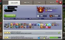 Conta clash of clans cv9 full com 11400 gemas