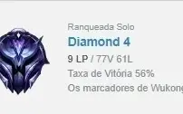 Conta diamante 4 lol