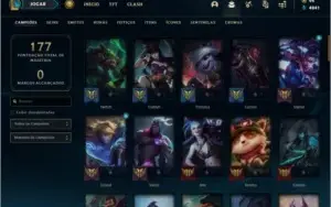 Conta unranked com 52 skins e 72 champs