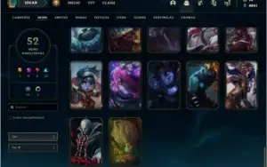 Conta unranked com 52 skins e 72 champs