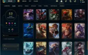 Conta unranked com 52 skins e 72 champs