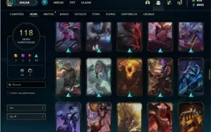 Conta ouro 2 com 110 champs e 118 skins + 4 Vitoriosas