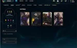 Conta ouro 2 com 110 champs e 118 skins + 4 Vitoriosas