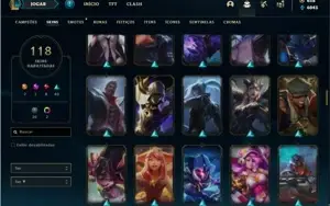 Conta ouro 2 com 110 champs e 118 skins + 4 Vitoriosas