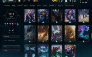 Unranked com TODOS os Champs e 101 Skins ( ADC / MID )