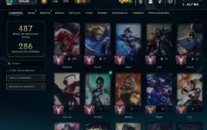 Unranked com TODOS os Champs e 101 Skins ( ADC / MID )