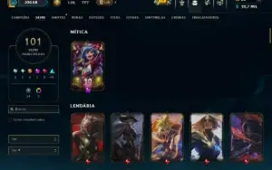 Unranked com TODOS os Champs e 101 Skins ( ADC / MID )