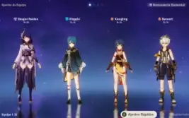 Conta Genshin AR 41 Raiden+Itto+Albedo+Jean