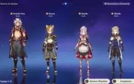 Conta Genshin AR 41 Raiden+Itto+Albedo+Jean