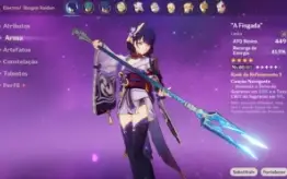 Conta Genshin AR 41 Raiden+Itto+Albedo+Jean