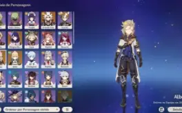 Conta Genshin AR 41 Raiden+Itto+Albedo+Jean