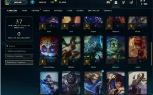 Conta Platina 4 com 37 Champs e 8 Skins