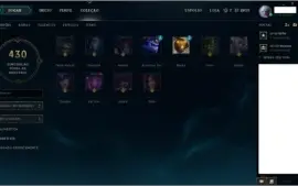 Conta Gold V quase todos os champions e varias skins