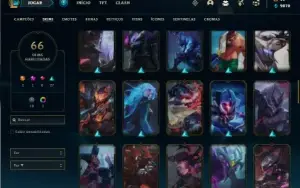 Conta Unranked com 120 Champs e 66 Skins + 400k de Yasuo