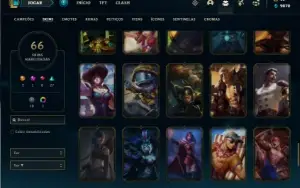 Conta Unranked com 120 Champs e 66 Skins + 400k de Yasuo