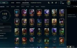 (CONTA DIAMOND 4) 40 champs,10 skins e 18 spolios de skin