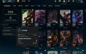 Esmeralda 4 com TODOS os champs e 310 Skins + 8 Prestigios