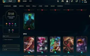 Esmeralda 4 com TODOS os champs e 310 Skins + 8 Prestigios