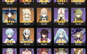 GENSHIN IMPACT AR 60 - 16 personagens 5★ + 8 armas 5★