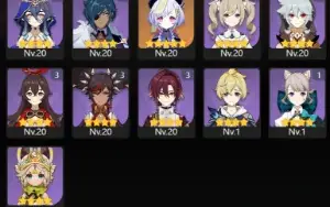 GENSHIN IMPACT AR 60 - 16 personagens 5★ + 8 armas 5★
