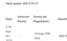 ATENÇÃO!!! CONTA VALORANT COM VARIAS FACAS E SKINS, 500$ GAS