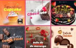 Pack Artes Canva Confeitaria 50 Temas Editáveis