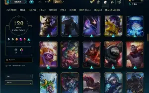 Unranked com 150 Champs e 120 Skins