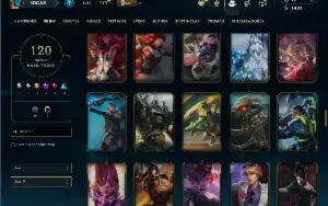 Unranked com 150 Champs e 120 Skins