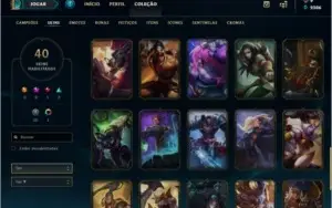 Conta League of Legends Platina 3/Todos champions/40 skins