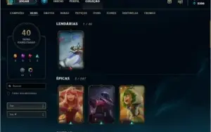 Conta League of Legends Platina 3/Todos champions/40 skins