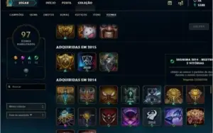 Conta Todos Champs ~ 104 Skins ~ 97 ícones~ Gold II ~