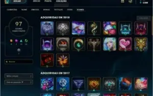 Conta Todos Champs ~ 104 Skins ~ 97 ícones~ Gold II ~