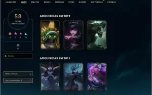 Conta Platina 2 Kayle juiza, Rammus rei, Kassadin Hextec etc