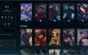 CONTA LOL 8 SKINS LENDARIAS 20 EPICAS BARATINHA PLATINA 2.