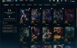 Conta ouro 2 com 23 Champs e 8 Skins + 3 Fragmentos