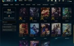 Conta ouro 2 com 23 Champs e 8 Skins + 3 Fragmentos