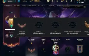 Bronze 2 com TODOS os champs e 176 Skins ( TOP / MID )