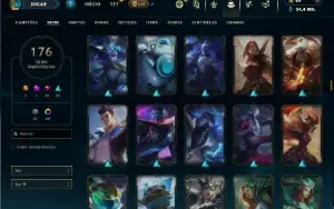 Bronze 2 com TODOS os champs e 176 Skins ( TOP / MID )