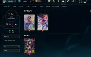 Bronze 2 com TODOS os champs e 176 Skins ( TOP / MID )
