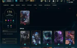 Bronze 2 com TODOS os champs e 176 Skins ( TOP / MID )