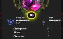 Conta LoL D4 1pdl lvl 38 - Sem e-mail confirmado