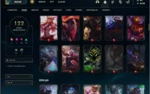 Conta ouro 4 com TODOS os champs e 122 skins