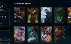 CONTA COM 37 SKINS, 78 CHAMPIONS 4K EA + BRINDE