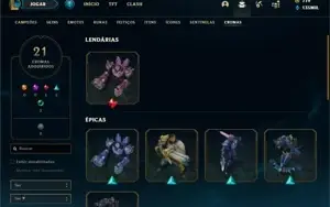 Conta diamante 2 com TODOS os champs e 294 Skins +2 Raras