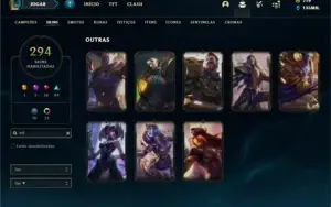 Conta diamante 2 com TODOS os champs e 294 Skins +2 Raras