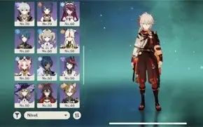 Ar55. Ganyu+ amos, kazuha, Raiden, zhongli, Yoimiya, xiao