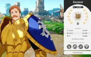 Conta end game 7ds origin Escanor C10 35K Traje Nv3 TOP 121k