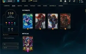Conta prata 3 com 155 Champs e 159 Skins + 6 Vitoriosas